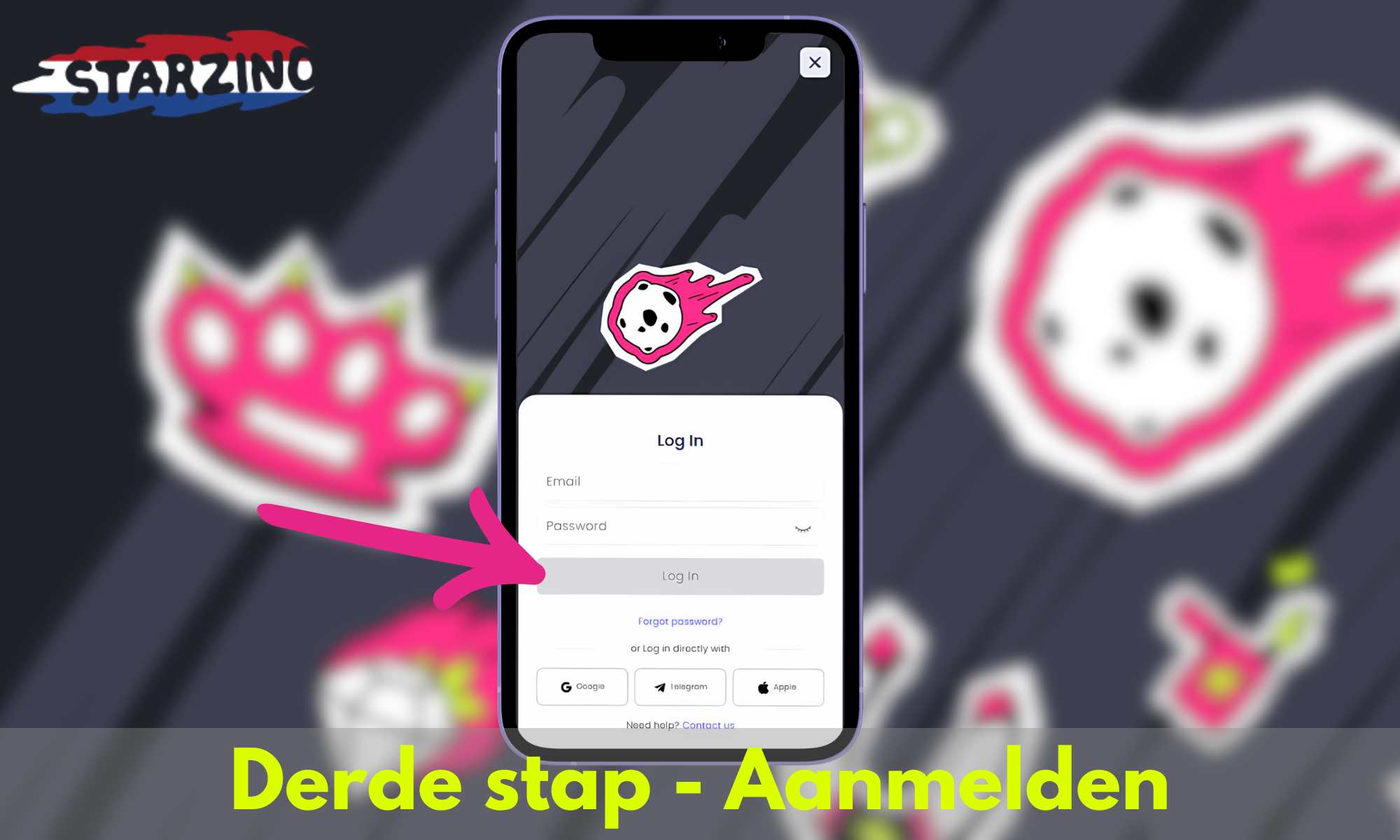 Derde stap – Aanmelden