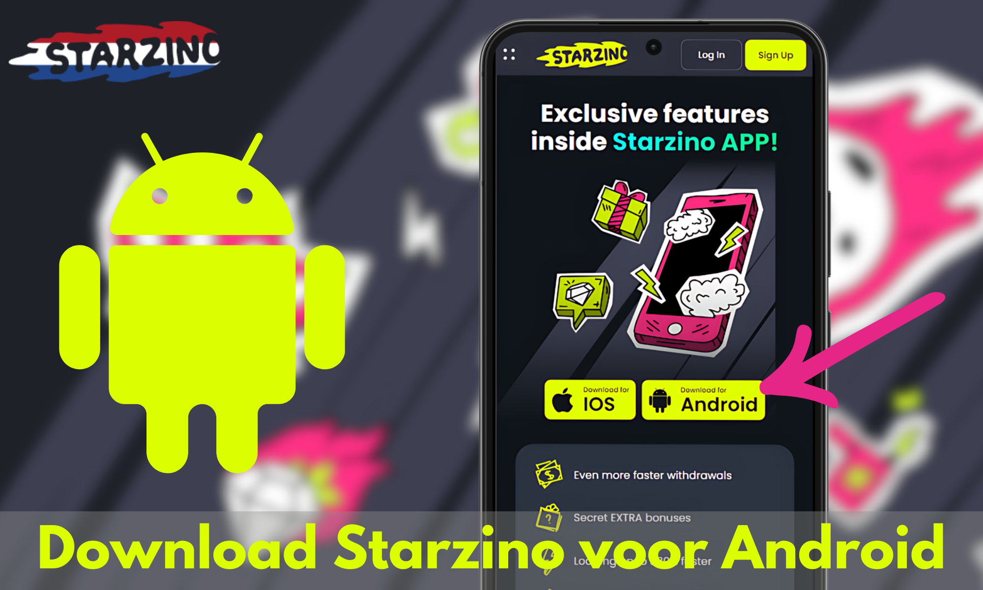 Download de Starzino-applicatie voor Android-apparaten