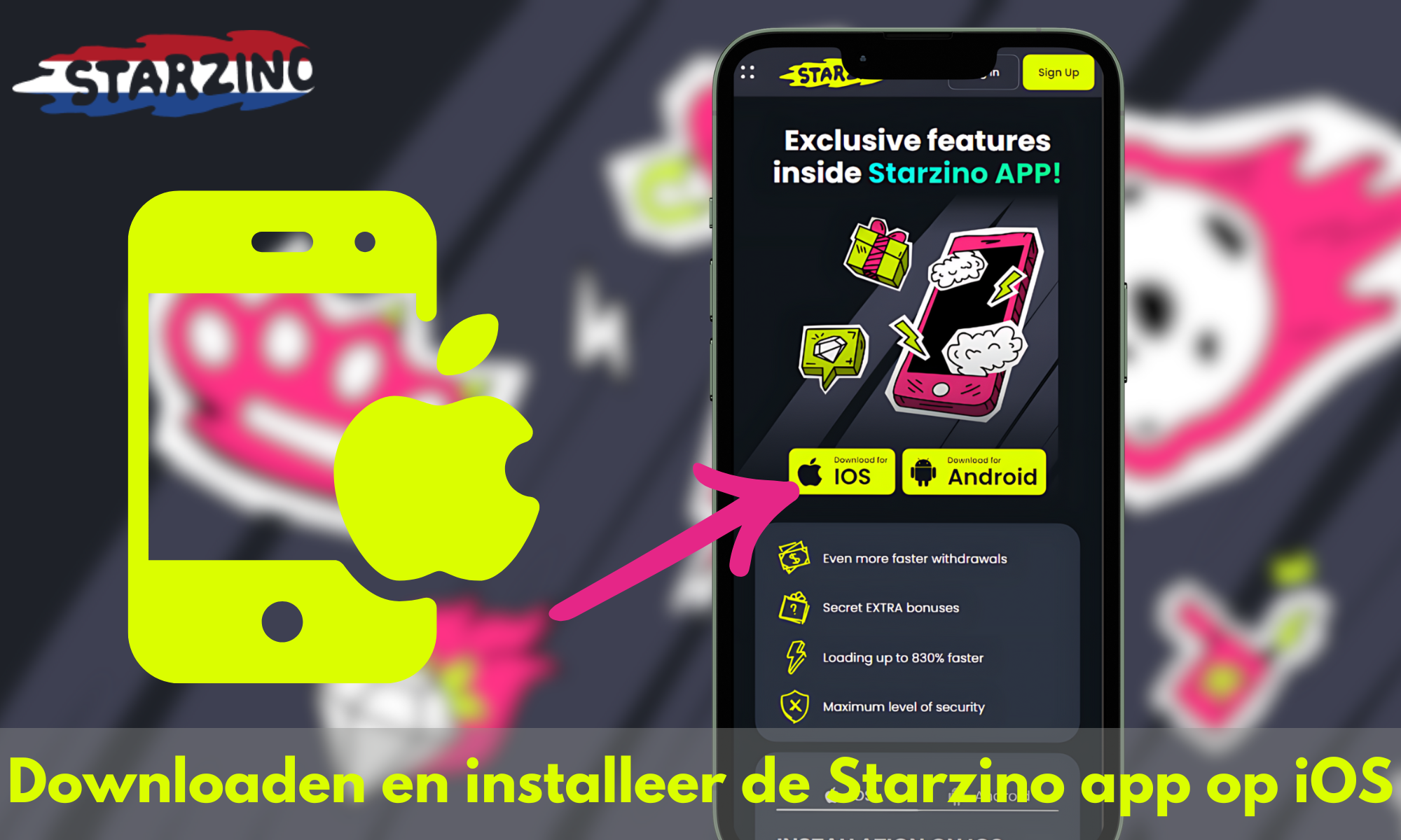 Downloaden en installeren van de Starzino-applicatie op iOS