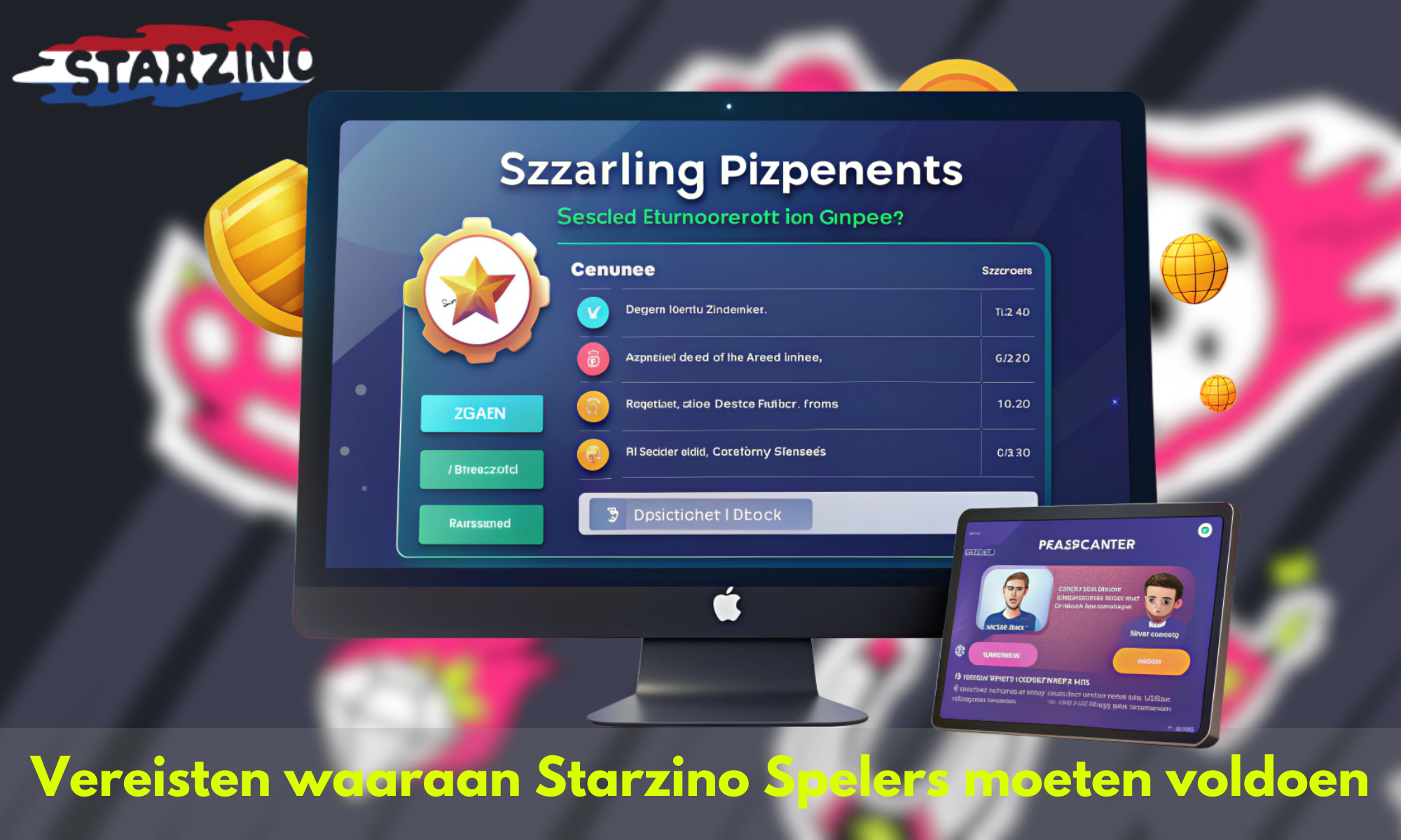 Lijst met vereisten waaraan spelers moeten voldoen voordat ze de Starzino-website gaan gebruiken